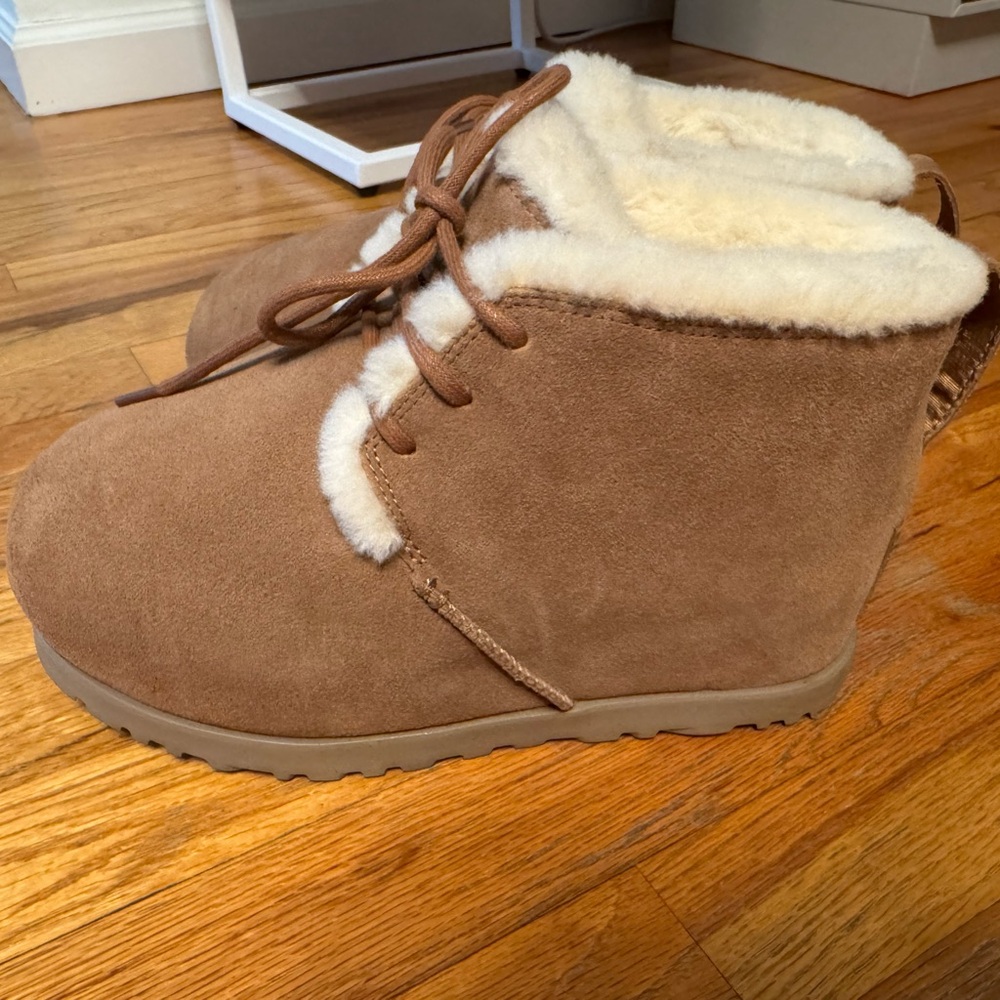UGG Pumped Faux Fur Trim Slipper Bootie